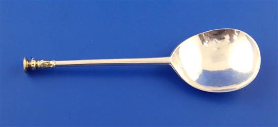 A Charles 1 Sussex provincial silver seal top spoon by William Dobson, Lewes circa 1630, 40 grams.